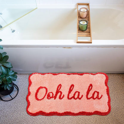 Pink Bathroom Rugs 20 x 31 Inch Ooh La La Funny Bath Mat