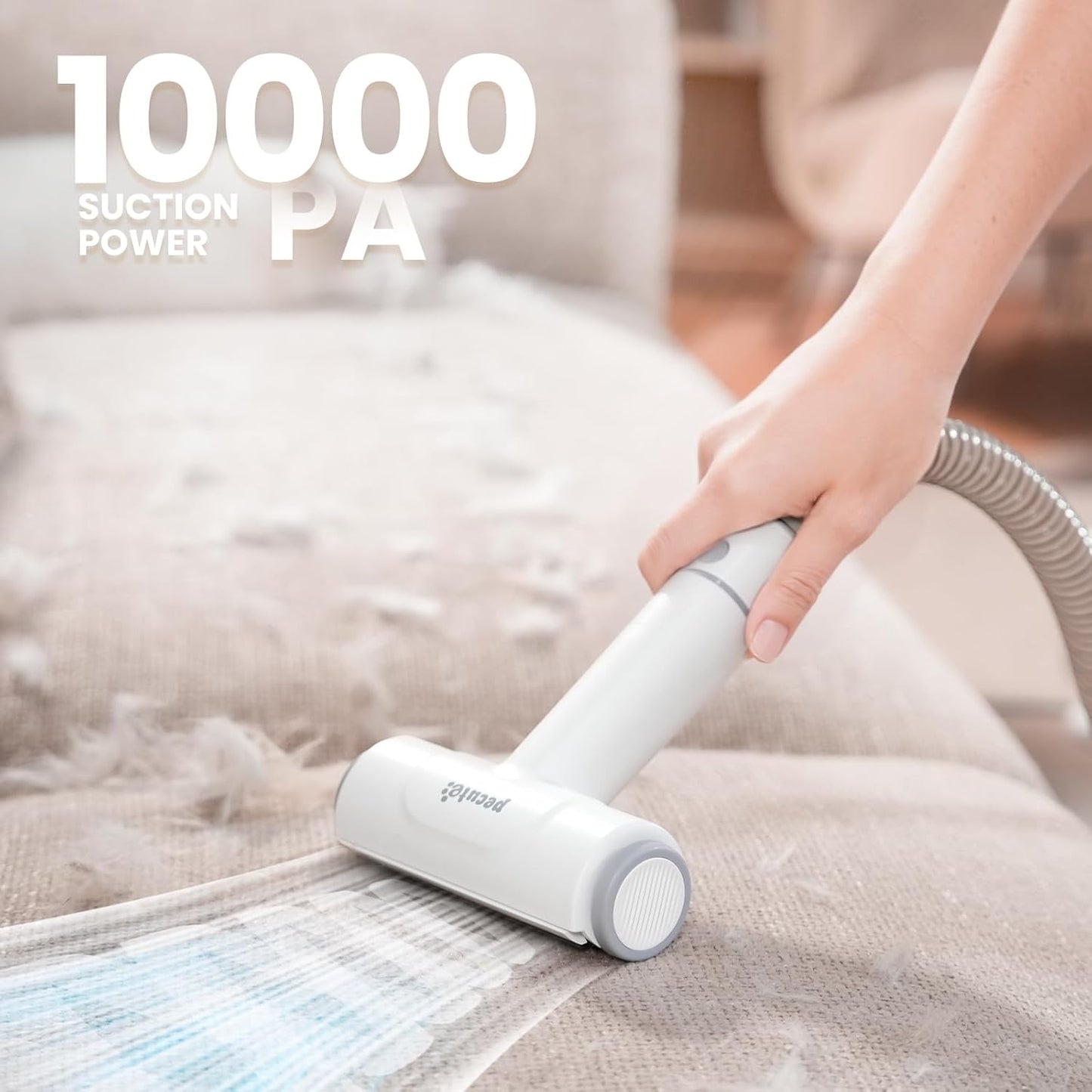 Pecute 7-in-1 Dog Grooming Vacuum & Dryer for Heavy Shedding | 10000Pa suction, adj suction & temp, home & salon use, 55dB low noise, 1.7L dust cup, reduces flying hair, easy cleanup