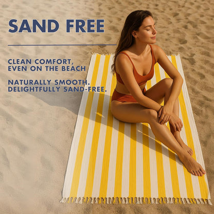Cabana Striped Gauze Turkish Beach Towel - 1-Pack | Large 36 x 69 | Quick Dry Beach Towel Blends Retro Style with Everyday Beach Comfort | Sand Free Design for a Clean, Carefree Day in the Sun (Pink)