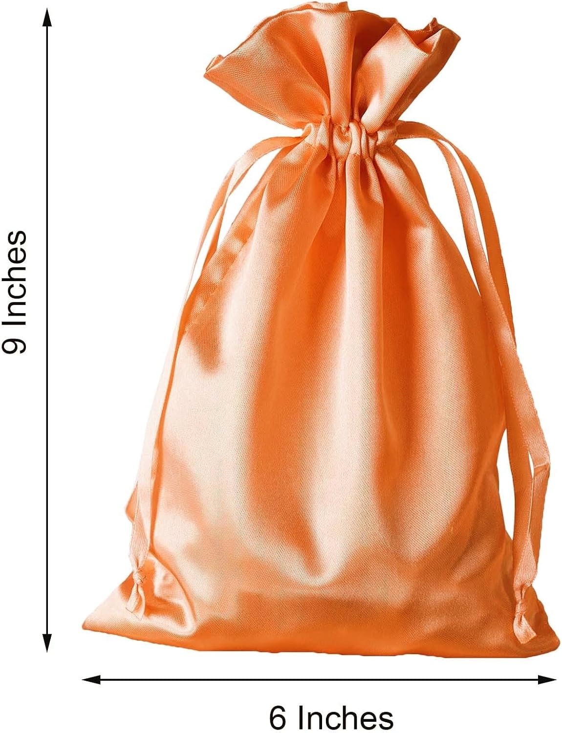 Efavormart 60 Pack 6"x9" Peach Satin Drawstring Gift Bags, Premium Silky Favor Pouches for Large Weddings, Bridal Showers, Skincare Gifts, Candy, and Party Decorations