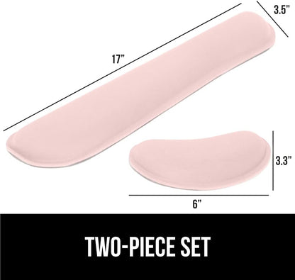 Memory Foam Wrist Rest for Computer Keyboard, 2 Piece Pink