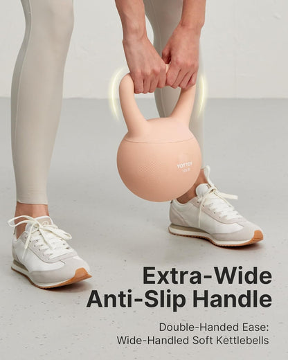 Soft Kettlebell for Home Workouts, Anti-Slip Wide Handle Strength Training Kettlebells, Cushioned Base for Safety - Ideal for Men, Women & Beginners