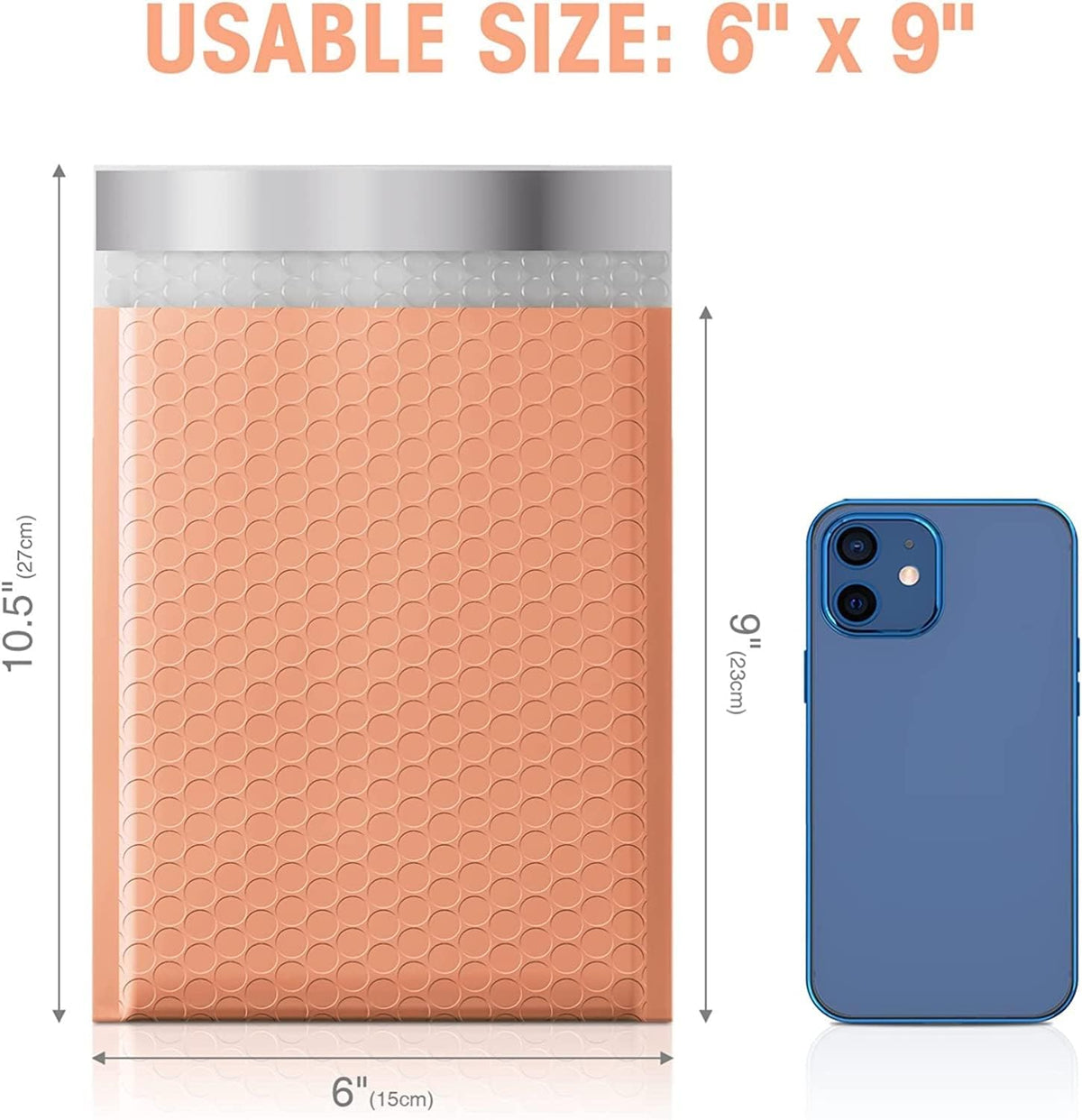 Bubble Mailer 6x10 100 Pack Peach Opaque Padded Envelopes