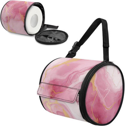 Pink Marble Print Wall Mounted Toilet Paper Holder Moisture Resistant Versatile Tissue Roll Paper Holder Hanging Bathroom Tissue Towel Roll Holder 6.3 * 6.3 * 6.3 Inch