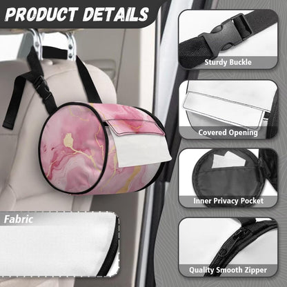 Pink Marble Print Wall Mounted Toilet Paper Holder Moisture Resistant Versatile Tissue Roll Paper Holder Hanging Bathroom Tissue Towel Roll Holder 6.3 * 6.3 * 6.3 Inch