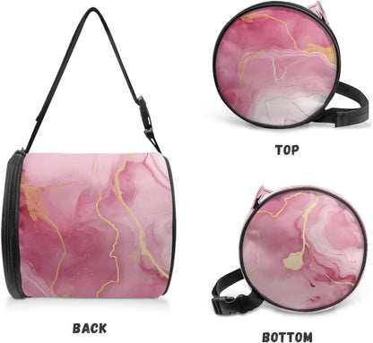 Pink Marble Print Wall Mounted Toilet Paper Holder Moisture Resistant Versatile Tissue Roll Paper Holder Hanging Bathroom Tissue Towel Roll Holder 6.3 * 6.3 * 6.3 Inch