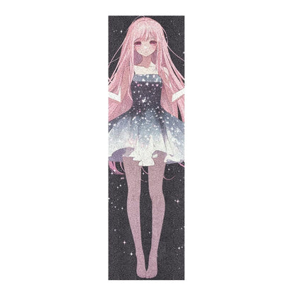 Cute Peach Cartoon Anime Girl Skateboard Griptape Waterproof Grip Tape for Scooters Deck 33×9 Inch repuesto para patineta
