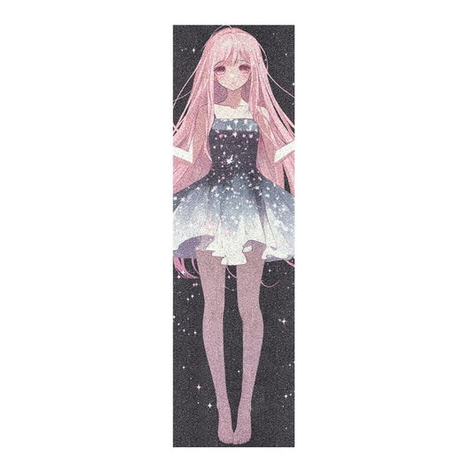Cute Peach Cartoon Anime Girl Skateboard Griptape Waterproof Grip Tape for Scooters Deck 33×9 Inch repuesto para patineta