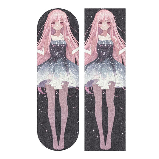 Cute Peach Cartoon Anime Girl Skateboard Griptape Waterproof Grip Tape for Scooters Deck 33×9 Inch repuesto para patineta