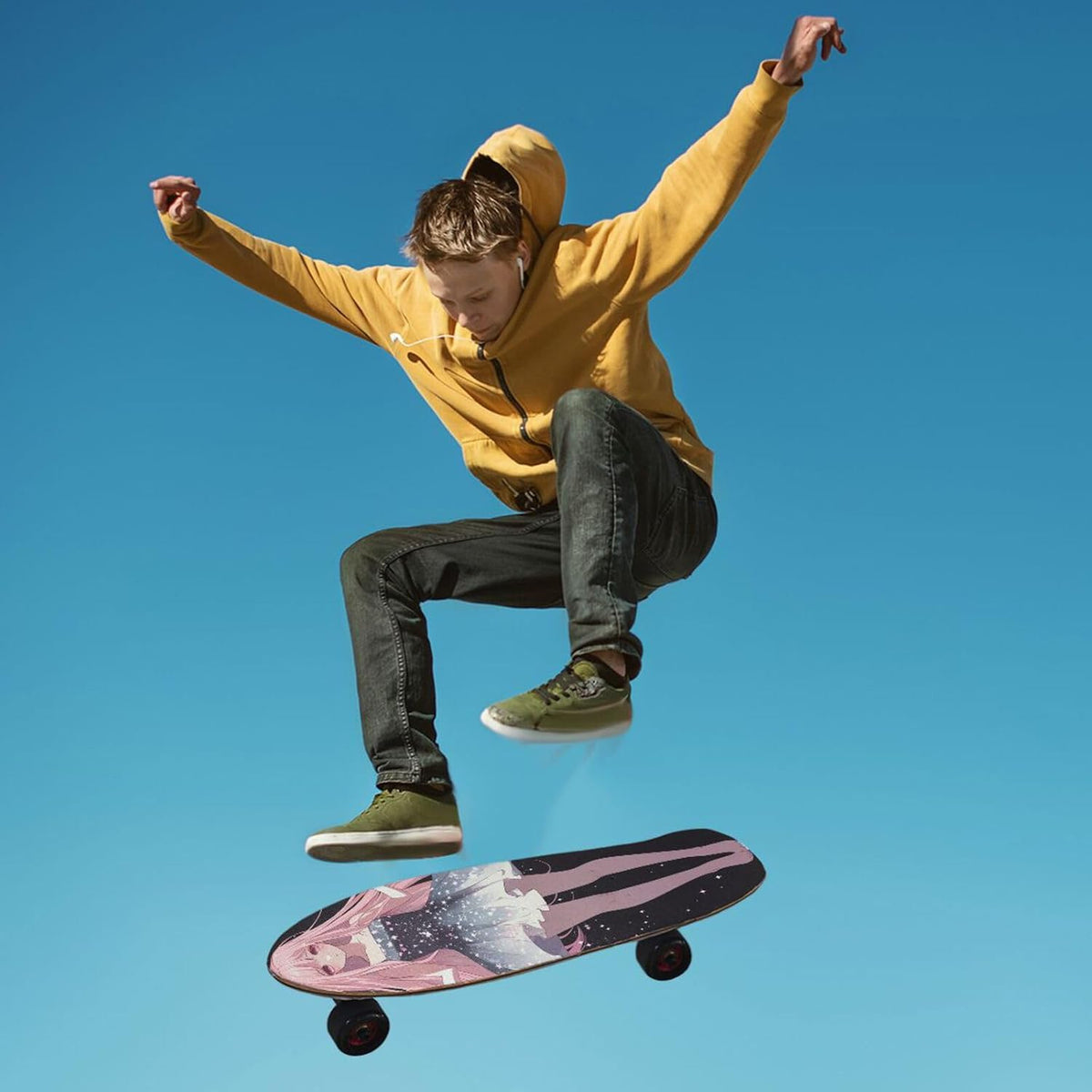Cute Peach Cartoon Anime Girl Skateboard Griptape Waterproof Grip Tape for Scooters Deck 33×9 Inch repuesto para patineta