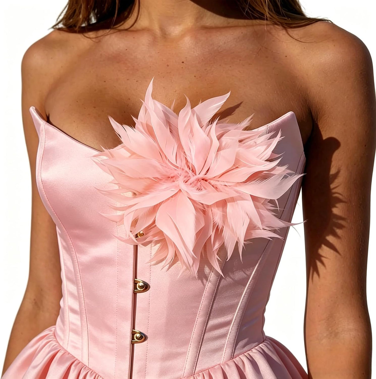 Brooches and Pins for Women Men Large Feather Flower Brooch Prom Jewelry Accessorie Oversized Floral Lapel Pins Wedding Bridesmaid Dress Costume 5.9inch