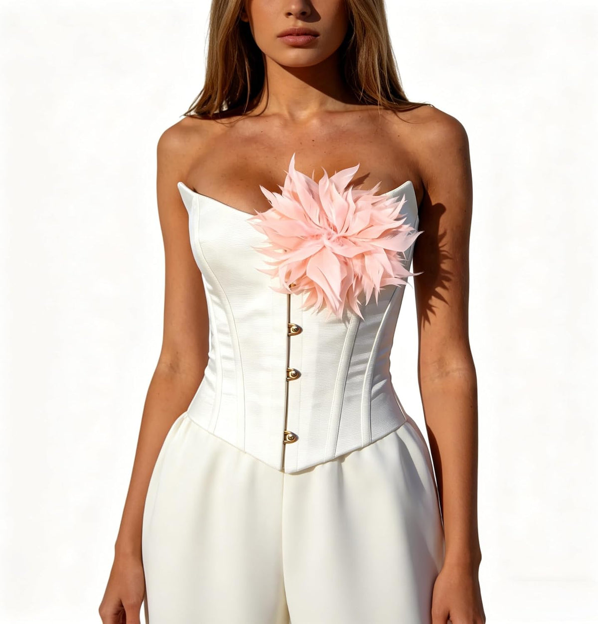 Brooches and Pins for Women Men Large Feather Flower Brooch Prom Jewelry Accessorie Oversized Floral Lapel Pins Wedding Bridesmaid Dress Costume 5.9inch