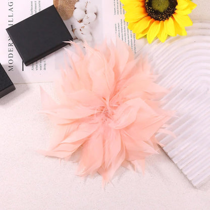 Brooches and Pins for Women Men Large Feather Flower Brooch Prom Jewelry Accessorie Oversized Floral Lapel Pins Wedding Bridesmaid Dress Costume 5.9inch