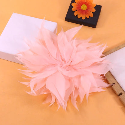 Brooches and Pins for Women Men Large Feather Flower Brooch Prom Jewelry Accessorie Oversized Floral Lapel Pins Wedding Bridesmaid Dress Costume 5.9inch