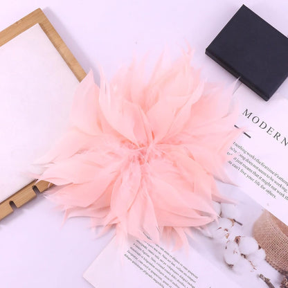 Brooches and Pins for Women Men Large Feather Flower Brooch Prom Jewelry Accessorie Oversized Floral Lapel Pins Wedding Bridesmaid Dress Costume 5.9inch