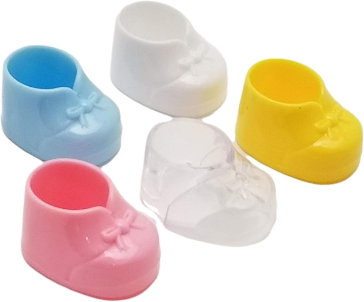 12 Small Baby Booties Plastic Shoes Candy Holders Favors 1.875" - Pink