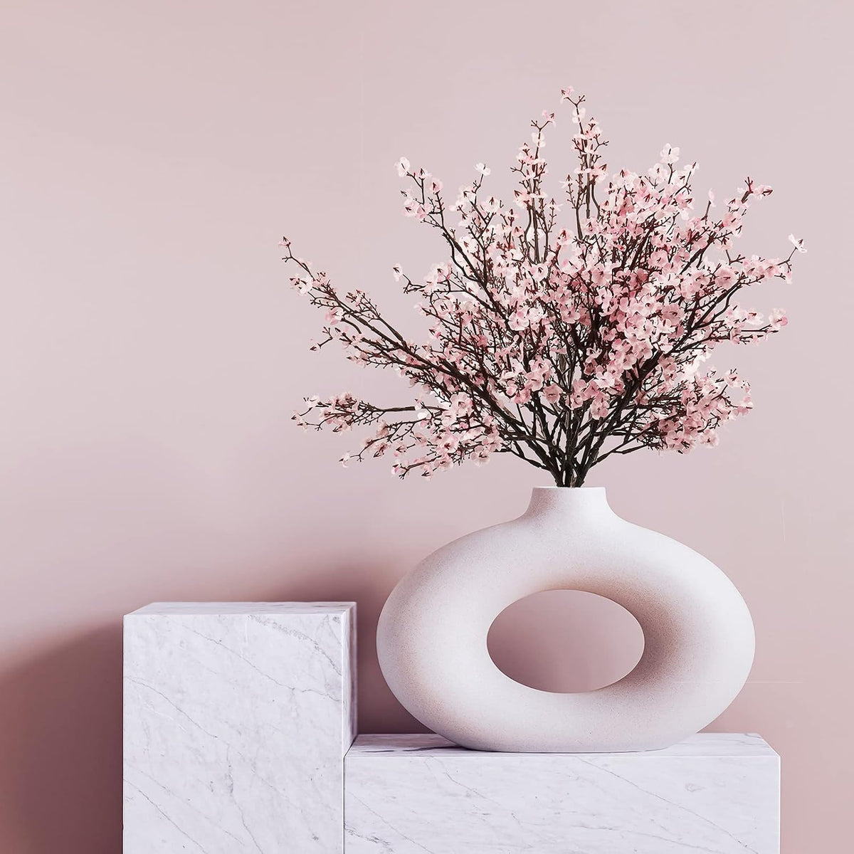 15 Pcs Artificial Flowers Baby Breath Faux Artificial Gypsophila Bouquet Fake Silk Flowers Real Touch for Hotel Home Office Kitchen Bathroom Wedding Wall DIY Room Farmhouse Décor (Pink)