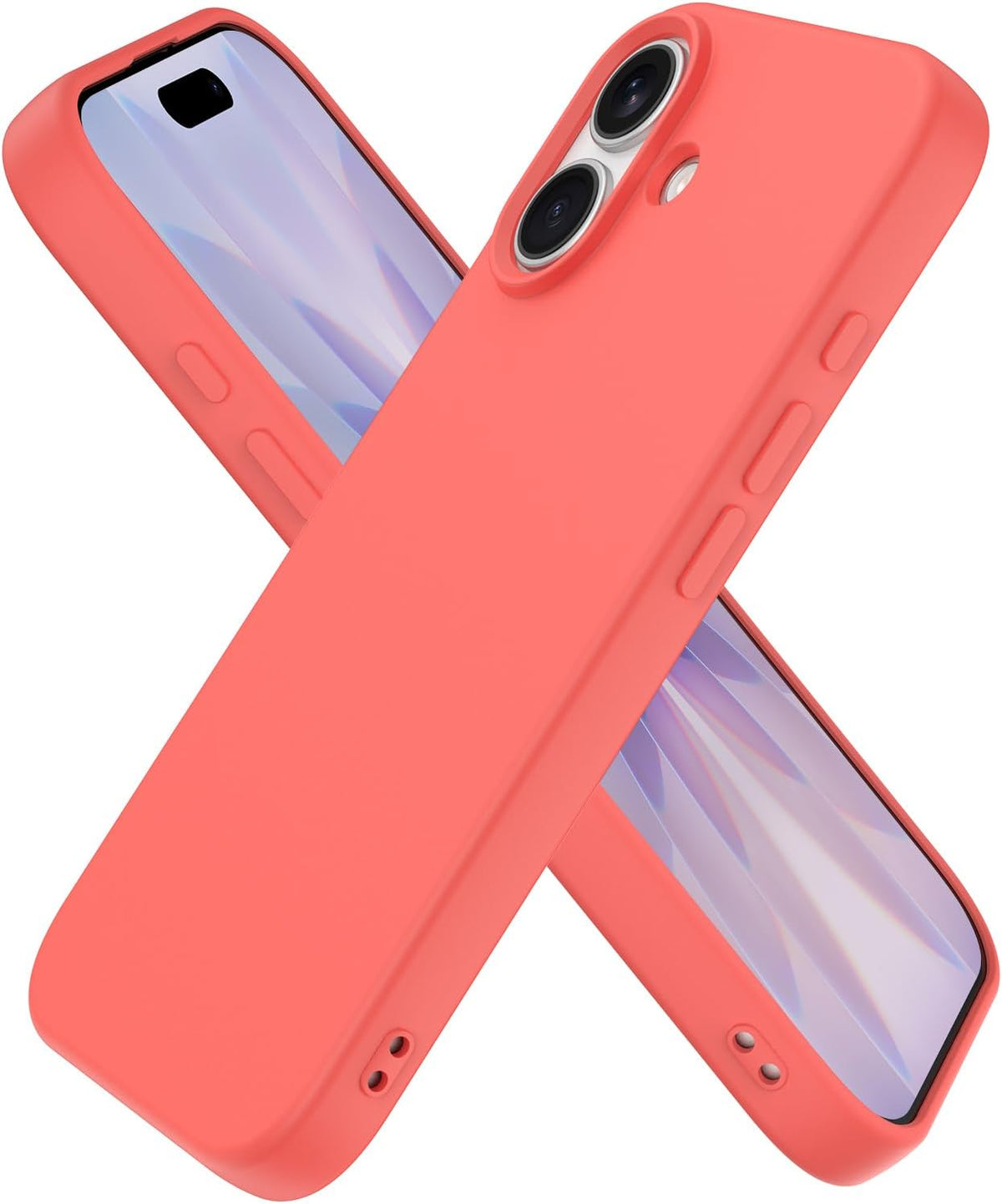 Compatible with iPhone 17 Case, Shockproof Liquid Silicone Protective Phone Case with Soft Anti-Scratch Microfiber Lining Ultra Slim Drop Protection Phone Cover (Peach)
