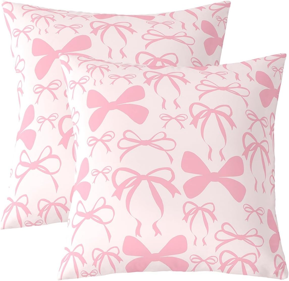 Cute Bowknot Throw Pillow Covers Set of 2
