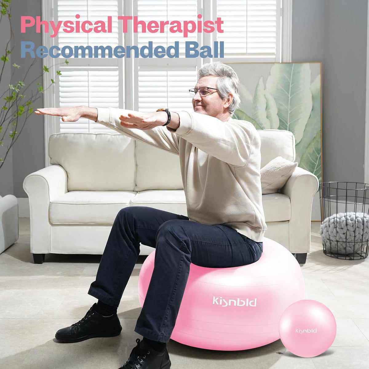 Exercise Ball, Extra Thick Yoga Ball for Home Workout & Stability