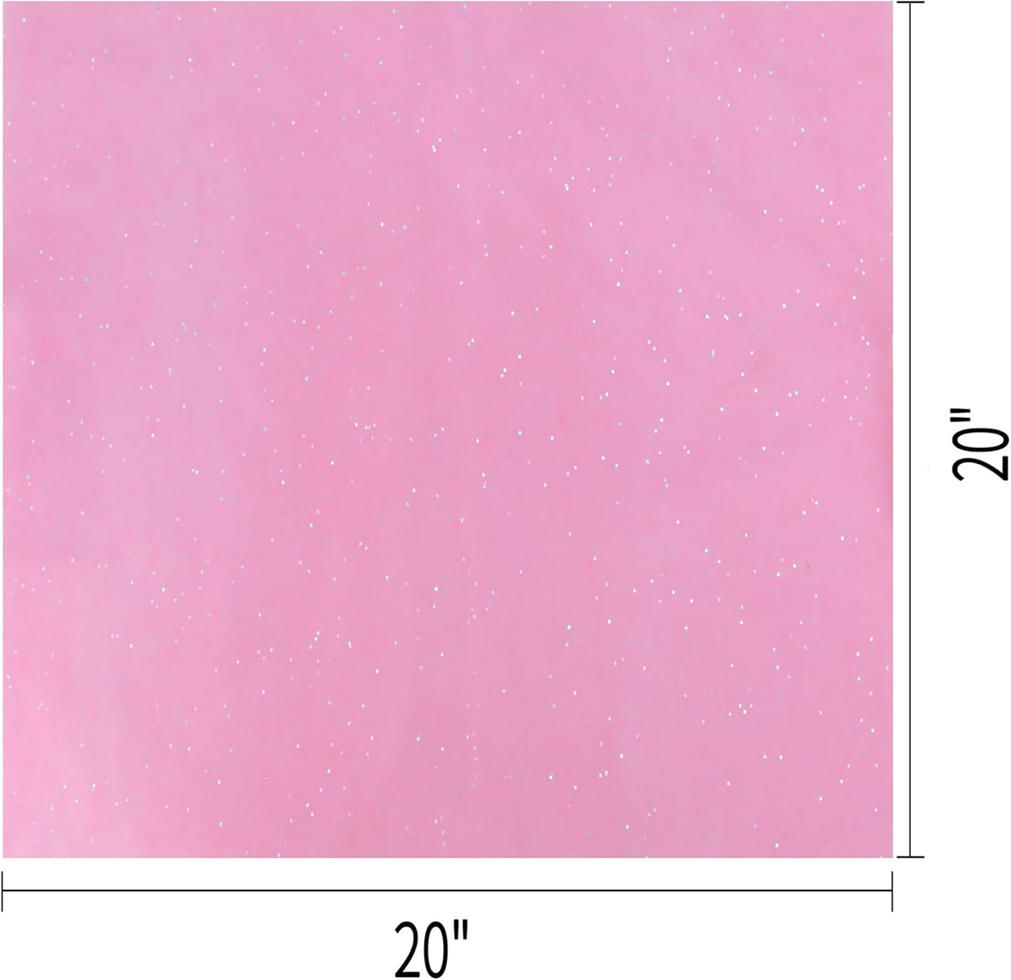 36 Sheets Glitter Pink Tissue Paper for Gift Bags – 20 x 20 inch Sparkling Wrapping Tissue for Crafts & Party Packaging