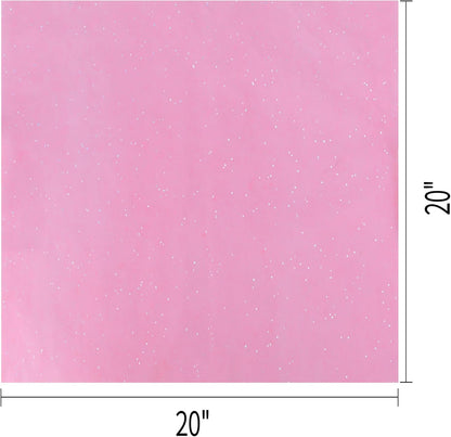 36 Sheets Glitter Pink Tissue Paper for Gift Bags – 20 x 20 inch Sparkling Wrapping Tissue for Crafts & Party Packaging