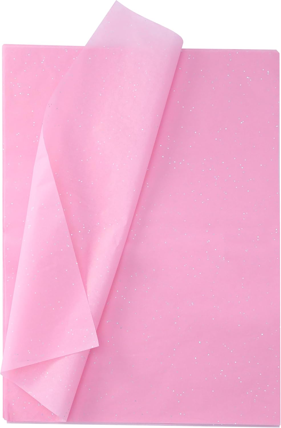 36 Sheets Glitter Pink Tissue Paper for Gift Bags – 20 x 20 inch Sparkling Wrapping Tissue for Crafts & Party Packaging