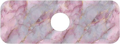 Light Pink Marble With Gold Faucet Mat Splash Guard, Absorbent Quick-Dry Kitchen Sink Mat,Ideal For Splash Guard Drip Catching