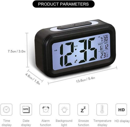 LED Digital Alarm Clock Backlight Snooze Mute Calendar Desktop Electronic Bcaklight Table Clocks Desktop Clock (Pink)