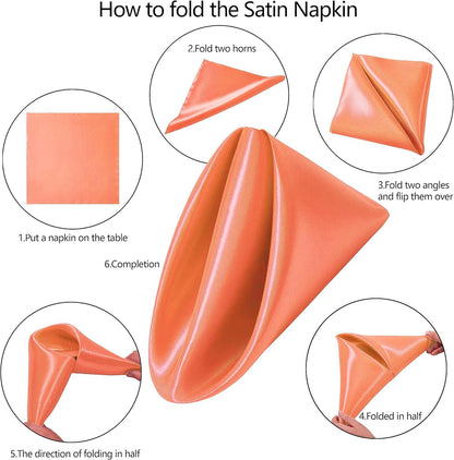 Pack of 50 Satin Napkins 12 x 12 Inch for Wedding Décor – Peach