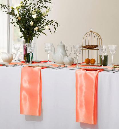 Pack of 50 Satin Napkins 12 x 12 Inch for Wedding Décor – Peach