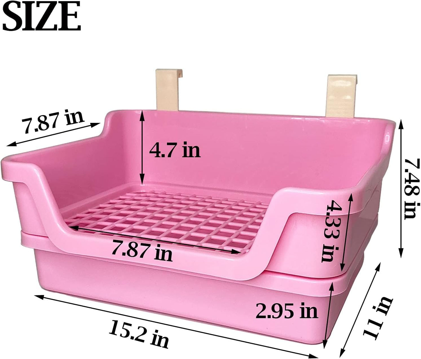 kathson Extra Large Rabbit Litter Box Trainer Rabbit Toilet Small Animal Potty Bunny Litter Pan Box for Adult Guinea Pig Rats Chinchilla Ferret Galesaur (Pink)