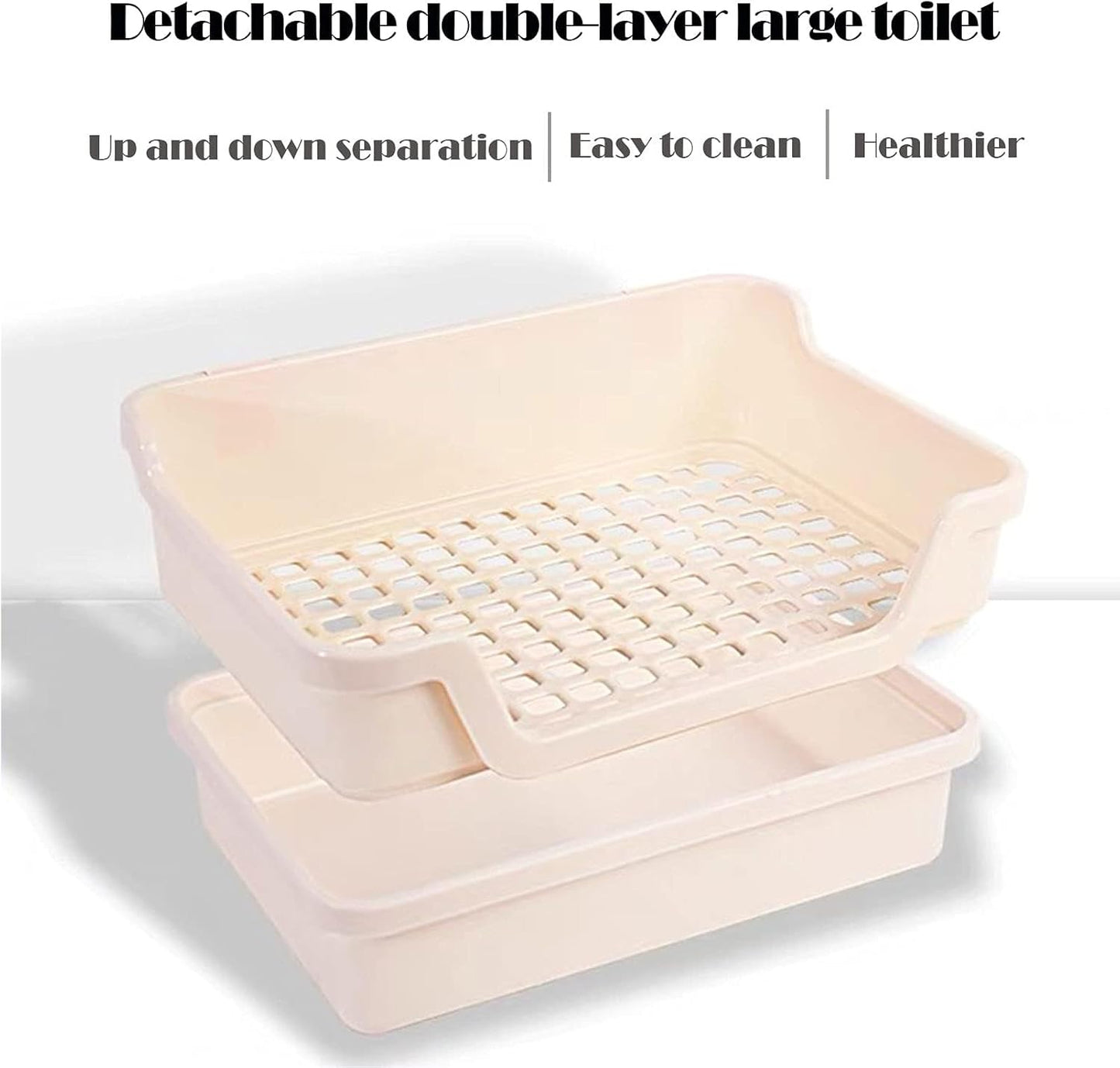 kathson Extra Large Rabbit Litter Box Trainer Rabbit Toilet Small Animal Potty Bunny Litter Pan Box for Adult Guinea Pig Rats Chinchilla Ferret Galesaur (Pink)