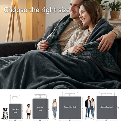 Waterproof Blanket for Bed - Blanket with Waterproof & Stain Proof, Splash Resistant, Machine-Washable Flannel is Soft and Comfortable, Suitable for Sofa (40"x60", Silver Gray/Dark Gray)