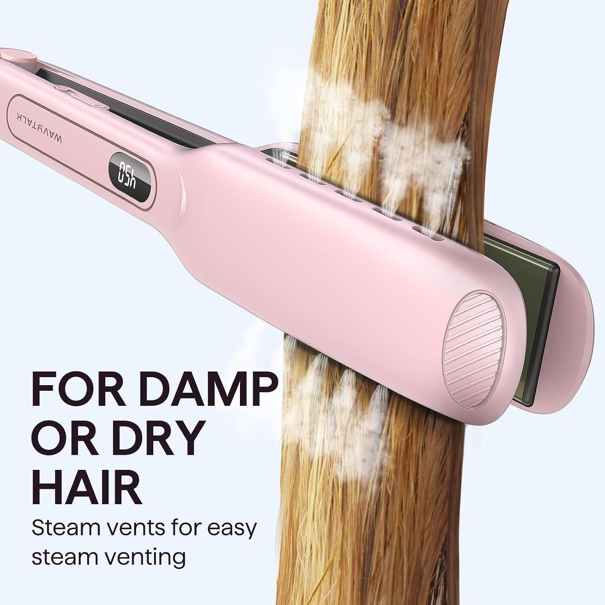 Wavytalk Blown Away onic Hair Dryer Pink, 1.7 Inch Wet to Straight Flat Iron