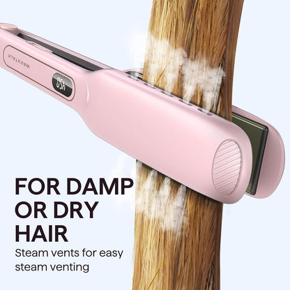 Wavytalk Blown Away onic Hair Dryer Pink, 1.7 Inch Wet to Straight Flat Iron