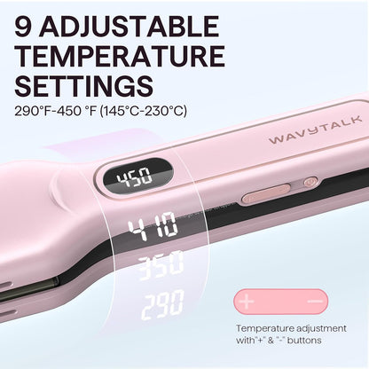 Wavytalk Blown Away onic Hair Dryer Pink, 1.7 Inch Wet to Straight Flat Iron