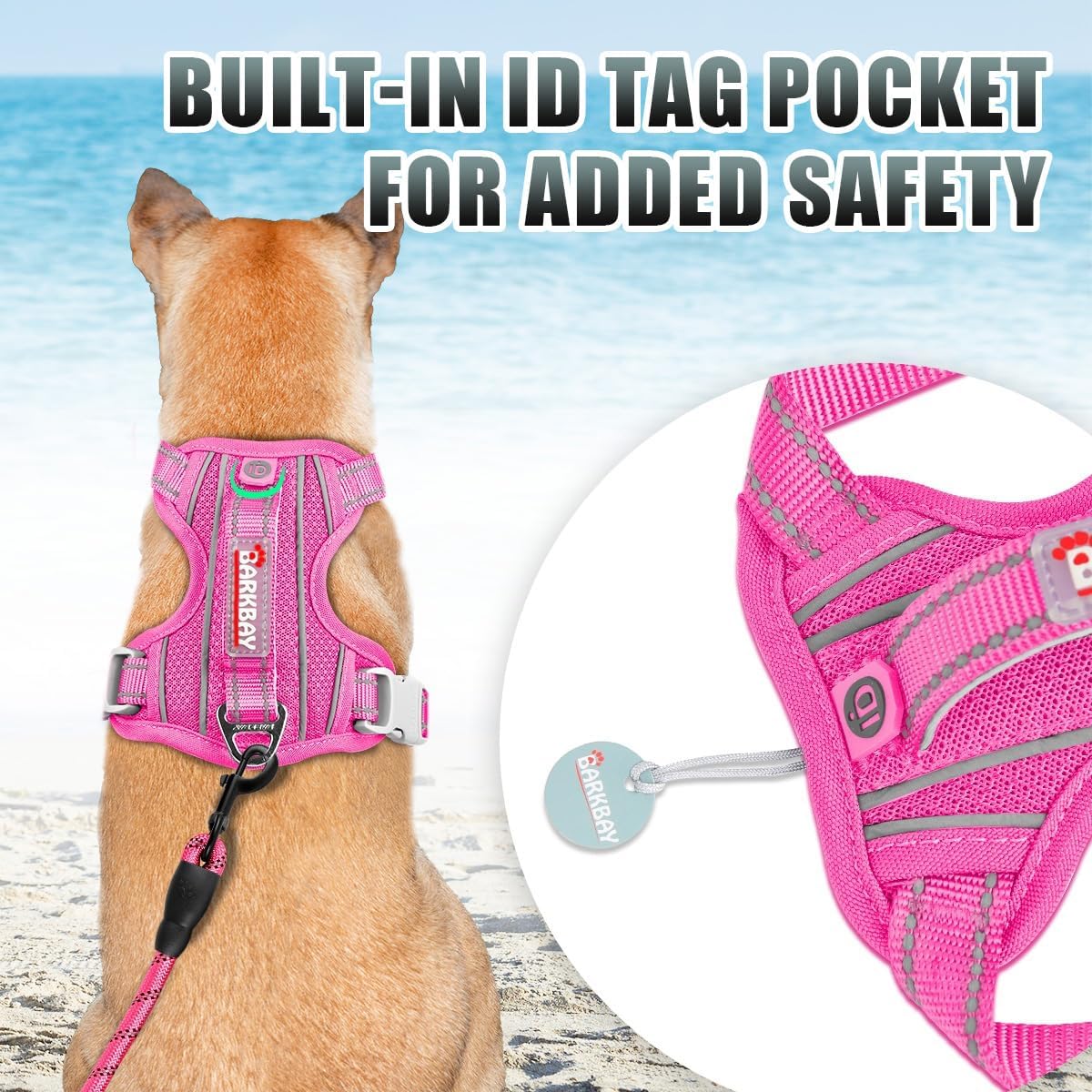 Dog Harness for Large Dogs No Pull Dog Vest ID Tag Pocket
