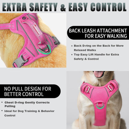 Dog Harness for Large Dogs No Pull Dog Vest ID Tag Pocket