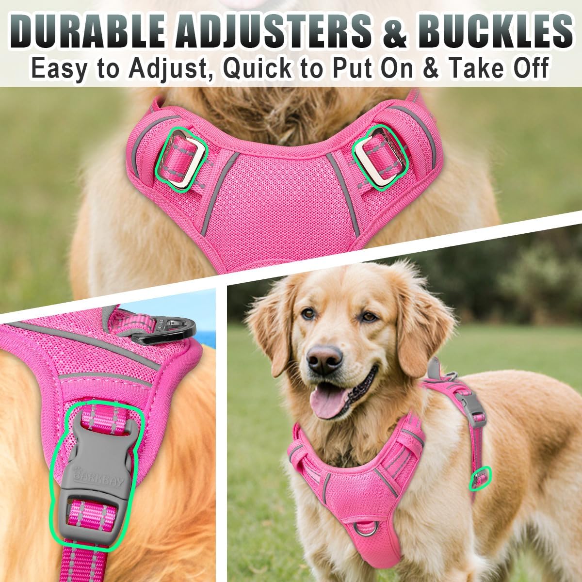 Dog Harness for Large Dogs No Pull Dog Vest ID Tag Pocket