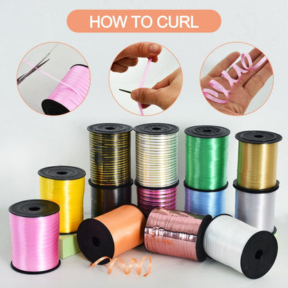 500 Yards Curling Ribbon-Balloon Ribbon-Shiny Rose Gold Metallic String for DIY Decor,Gift Wrapping,Ribbons and Bows for Christmas New Year Birthday Gifts Graduation Supplies