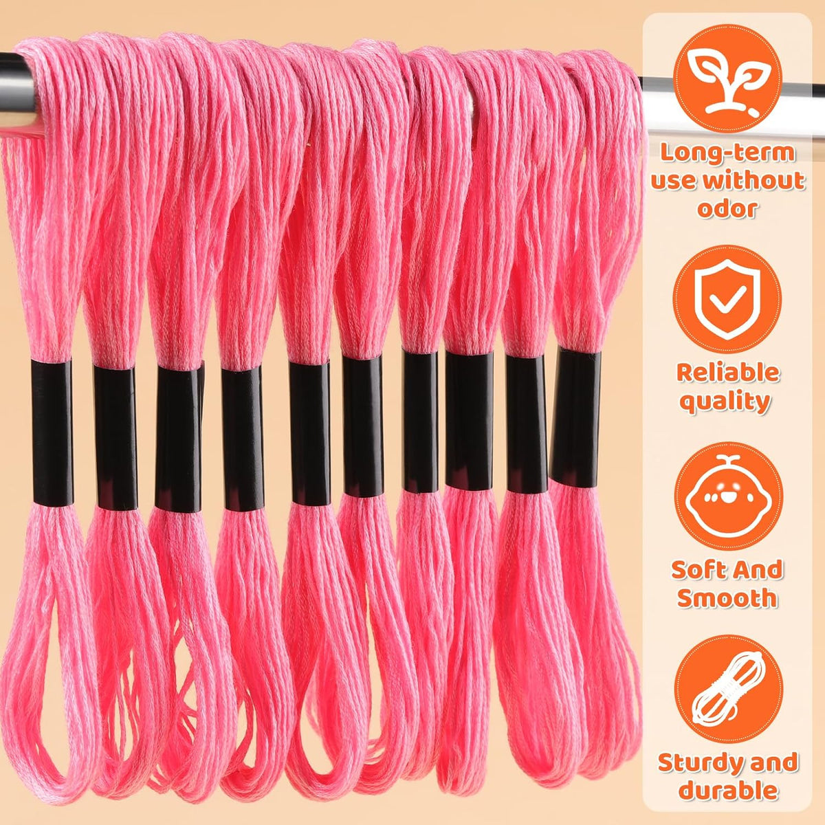 14 Skeins Pink Cotton Embroidery Floss, Friendship Bracelet String