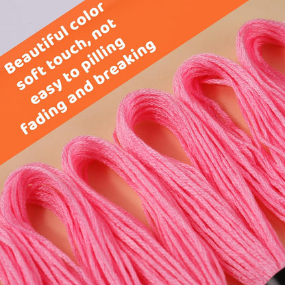 14 Skeins Pink Cotton Embroidery Floss, Friendship Bracelet String