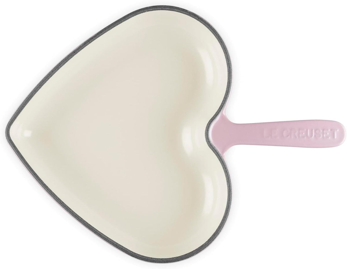 Enameled Cast Iron Heart Skillet, 10.25", Chiffon Pink
