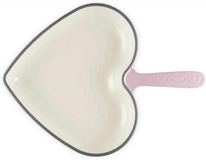 Enameled Cast Iron Heart Skillet, 10.25", Chiffon Pink