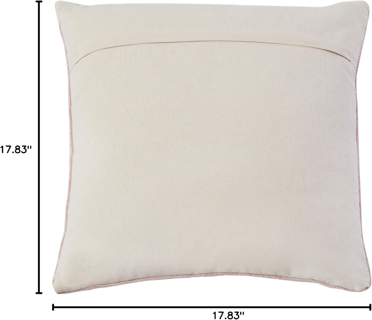 Home Collection Aletha Boho 18-inch Peach Square Decorative Accent Pillow