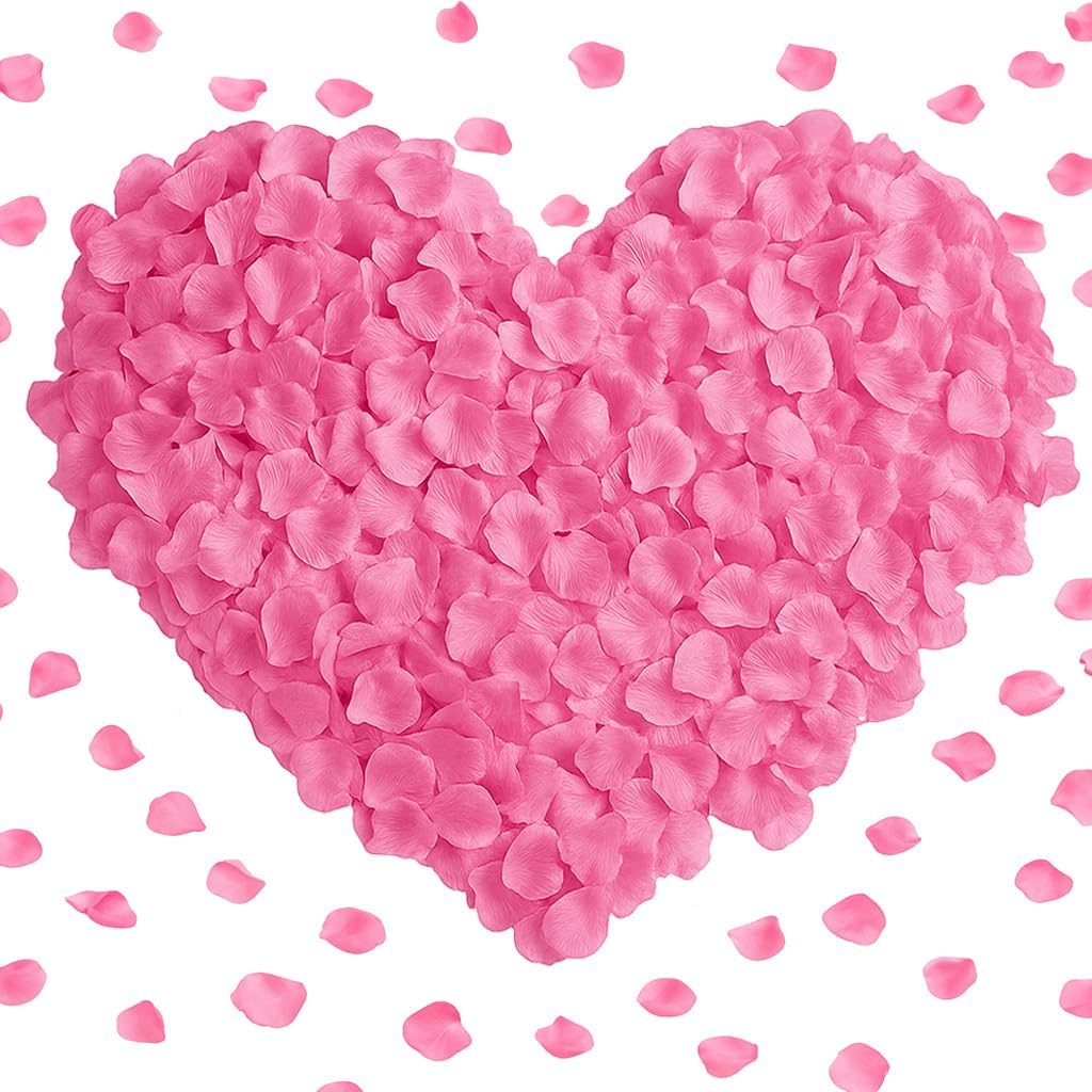 3000 Pcs Rose Petals Artificial Flowers Silk Petals Table Scatters for Romantic Special Night Decorations, Weddings, Valentine's Day, Proposals, Anniversaries, Bridal Showers Party Decor
