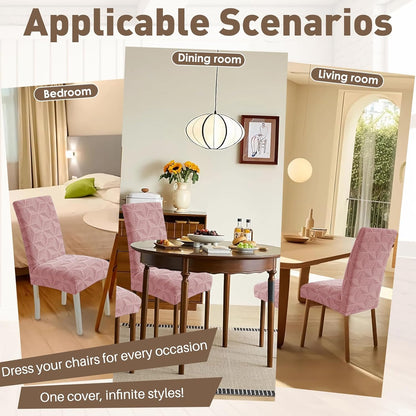 Dining Chair Covers Set of 2, Stretch Dining Room Parsons Chair Slipcover, Removable Washable Furniture Protector for Home, Kitchen, Banquet (Pink)