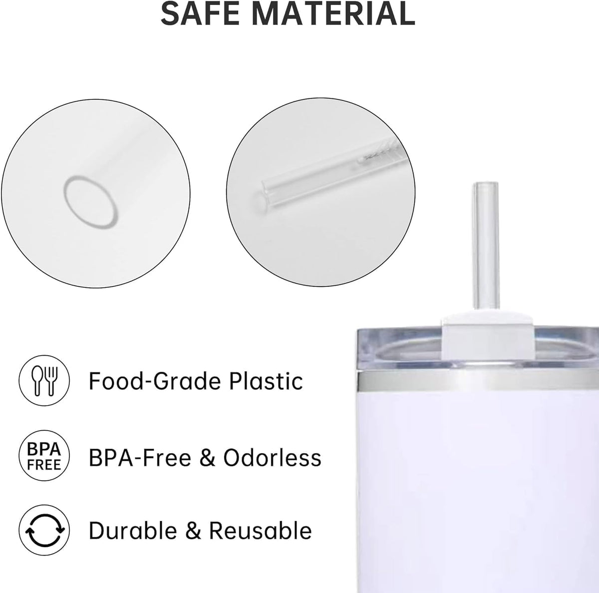 2pcs Tumbler Lid Fit for Stanley 40oz Cup,Replacement 40 oz Tumbler Lid,2Pcs Extra Long Reusable Straws and 1Pcs Cleaning Brush (Light Pink)