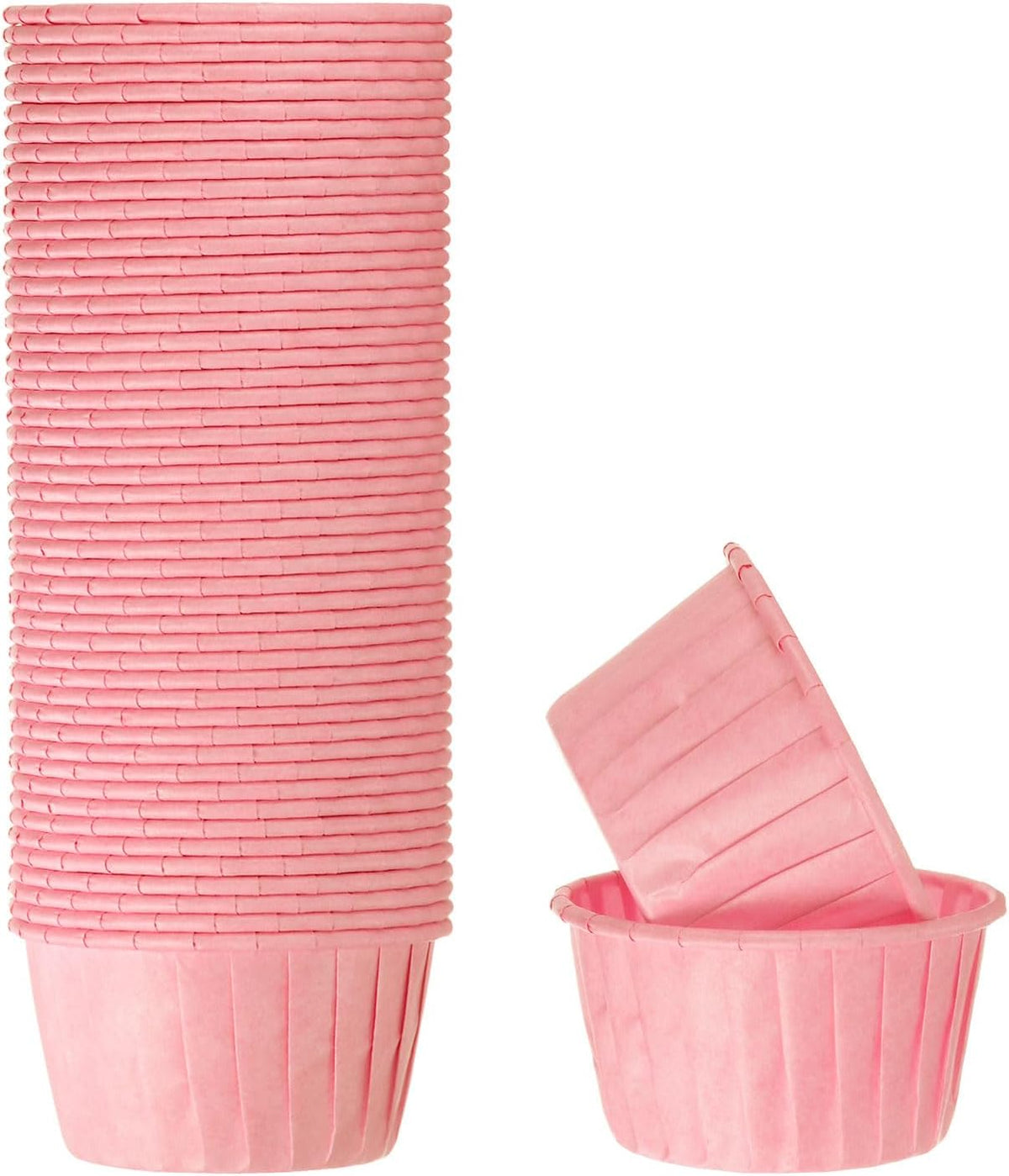 50Pcs Cupcake Baking Cups 3.5oz Standard Size Paper Cupcake Liners Greaseproof Wrappers Disposable for Wedding Birthdays Christmas Dessert, Pink